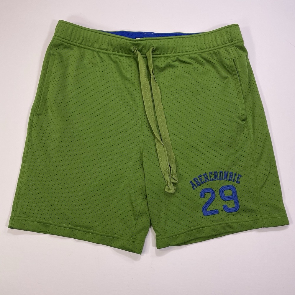 Abercrombie & Fitch Shorts Men's Large Green Mesh Y2K Basketball 34x6.5